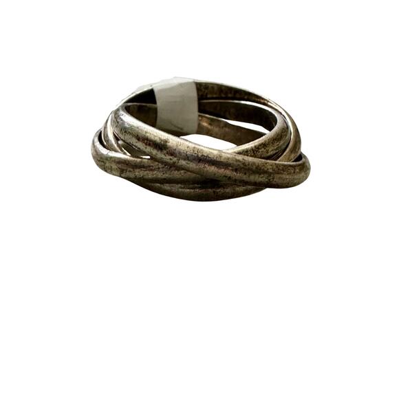 Sterling Silver Interlocking Rings Size 5.75 - Picture 1 of 5